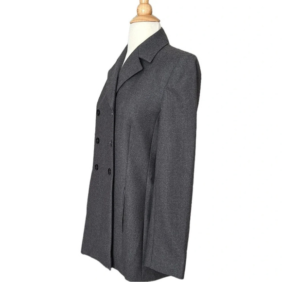 BANANA REPUBLIC Italian Wool Cashmere Double Breasted Coat Gray Lightweight 2 - Picture 3 of 15